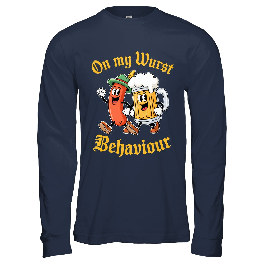 Oktoberfest On My Wurst Behaviour German Beer Sausage Adults Shirt & Hoodie | siriusteestore
