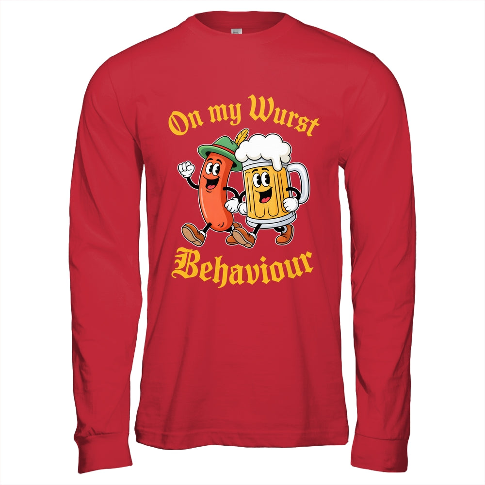 Oktoberfest On My Wurst Behaviour German Beer Sausage Adults Shirt & Hoodie | siriusteestore