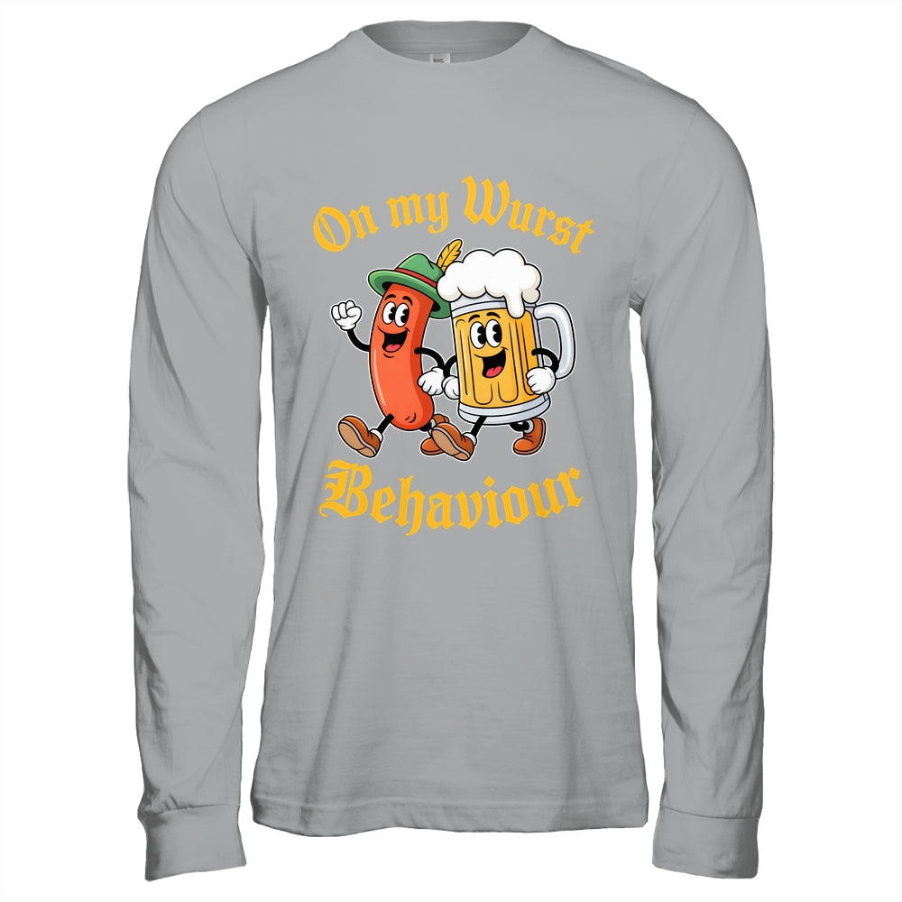 Oktoberfest On My Wurst Behaviour German Beer Sausage Adults Shirt & Hoodie | siriusteestore
