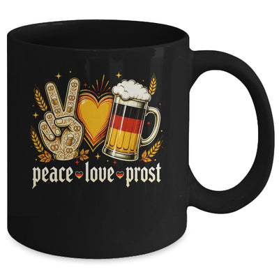 Oktoberfest Peace Love Prost German Flag Bavarian Men Women Mug | siriusteestore