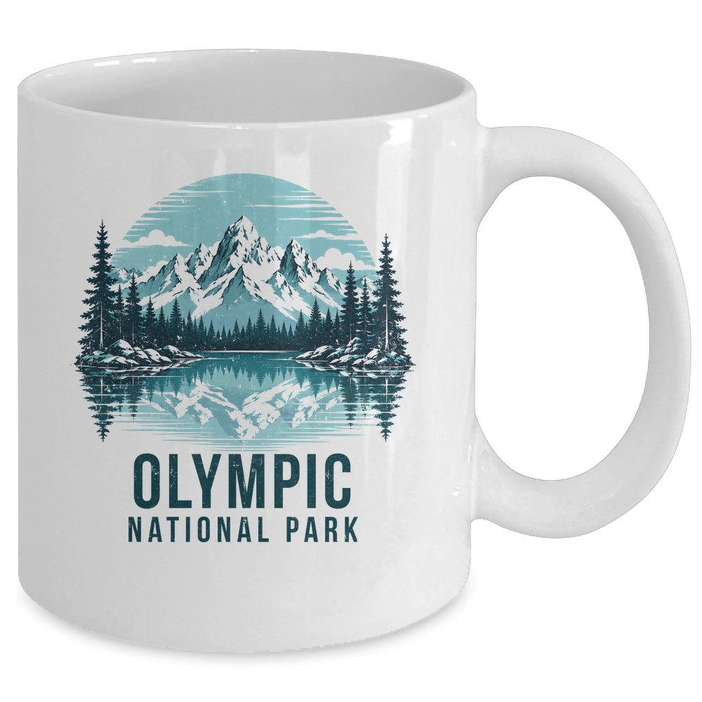 Olympic National Park Retro Mountain Lake Outdoor Hiking Mug | siriusteestore