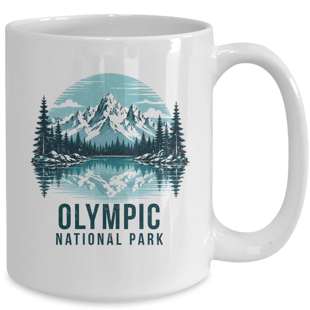 Olympic National Park Retro Mountain Lake Outdoor Hiking Mug | siriusteestore