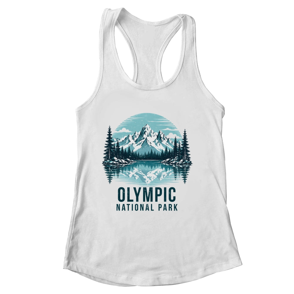 Olympic National Park Retro Mountain Lake Outdoor Hiking Shirt & Tank Top | siriusteestore