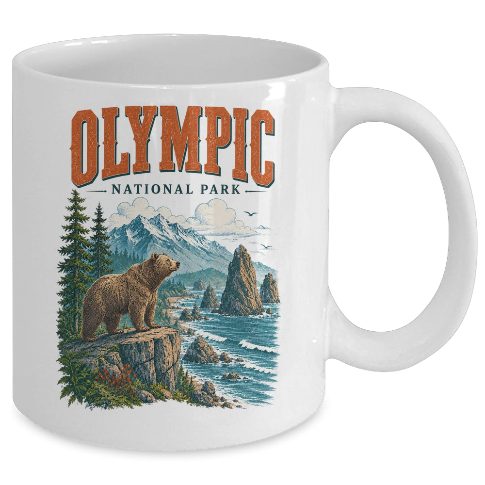 Olympic National Park Washington Vintage Nature Hiking Mug | siriusteestore