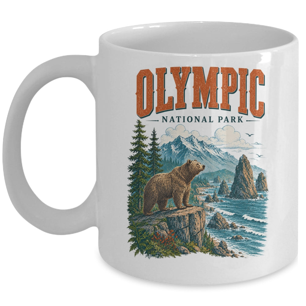 Olympic National Park Washington Vintage Nature Hiking Mug | siriusteestore