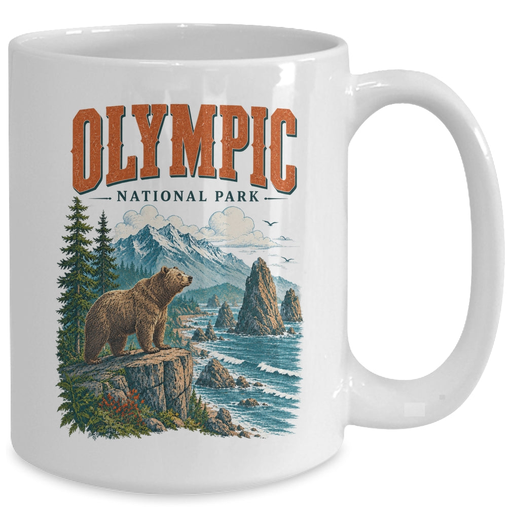 Olympic National Park Washington Vintage Nature Hiking Mug | siriusteestore