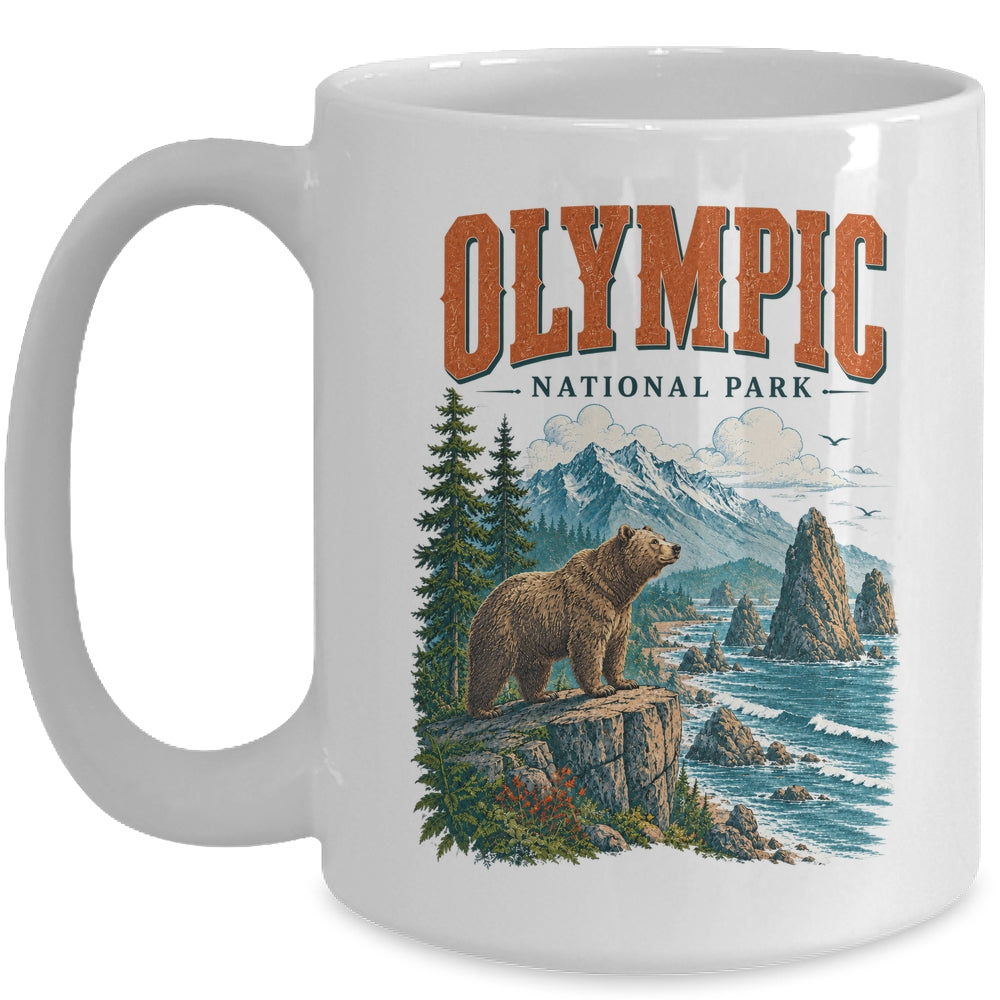 Olympic National Park Washington Vintage Nature Hiking Mug | siriusteestore