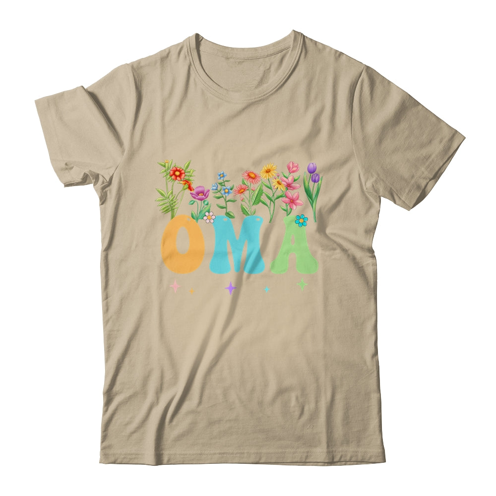 Oma Women Wildflower Floral Design Oma Mothers Day Shirt & Tank Top | siriusteestore