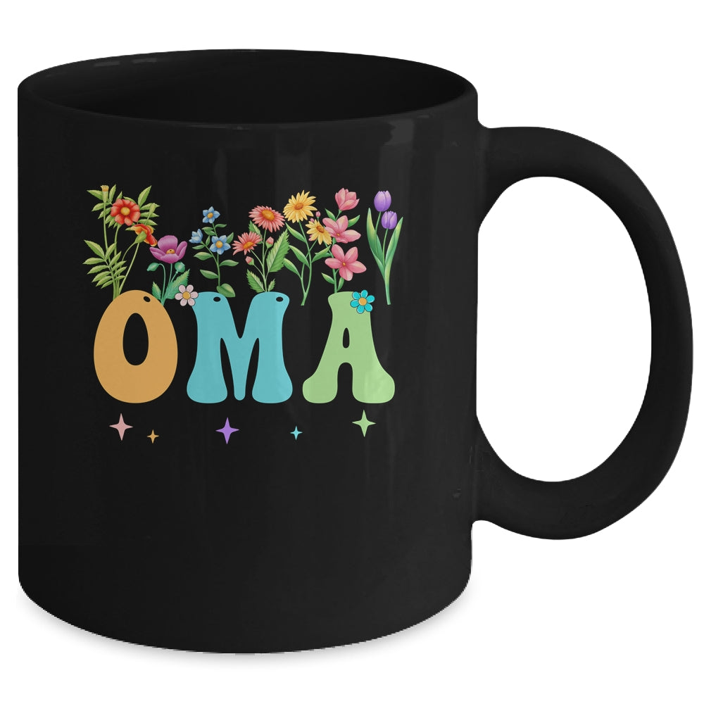 Oma Women Wildflower Floral Design Oma Mothers Day Mug | siriusteestore