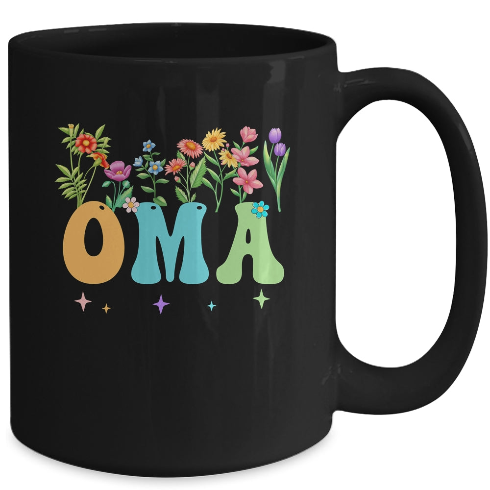 Oma Women Wildflower Floral Design Oma Mothers Day Mug | siriusteestore