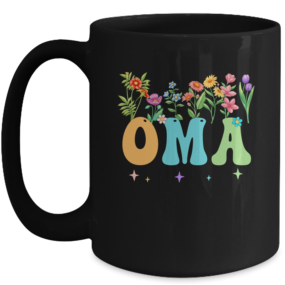 Oma Women Wildflower Floral Design Oma Mothers Day Mug | siriusteestore