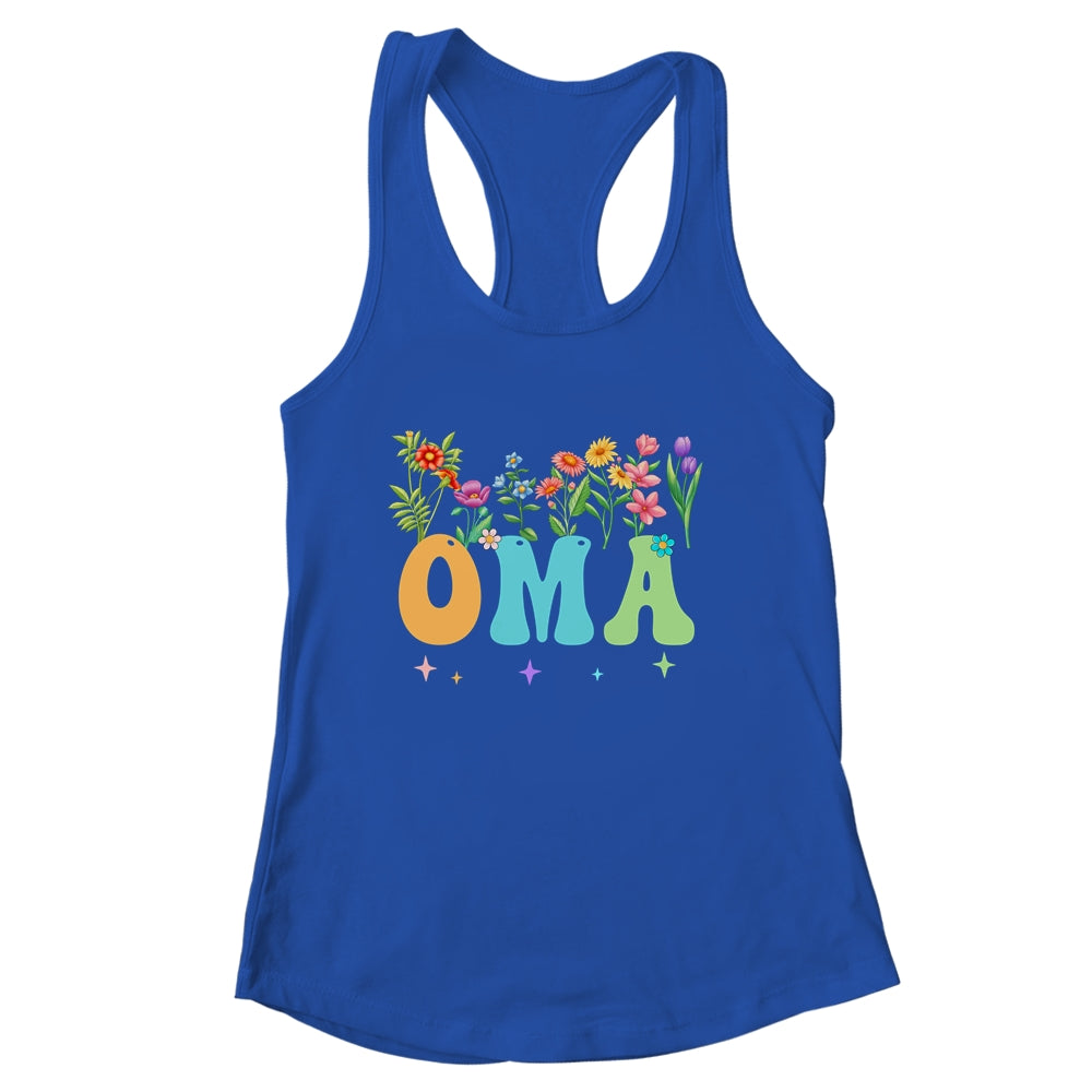 Oma Women Wildflower Floral Design Oma Mothers Day Shirt & Tank Top | siriusteestore
