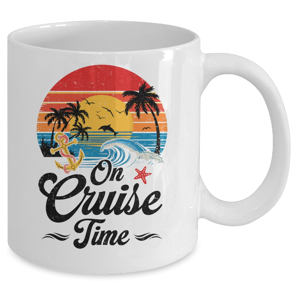 On Cruise Time Coconut Tree Graphic Summer Vacation Cruising Mug | siriusteestore