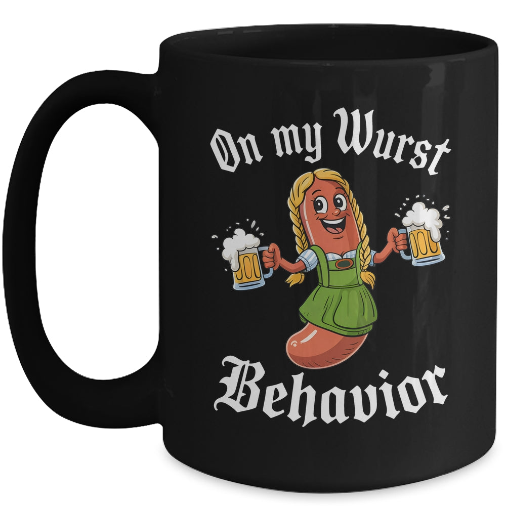 On My Wurst Behavior Oktoberfest German Funny Germany Women Mug | siriusteestore