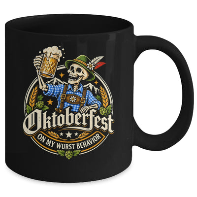 On My Wurst Behavior Oktoberfest Skeleton Beer Festival Mug | siriusteestore