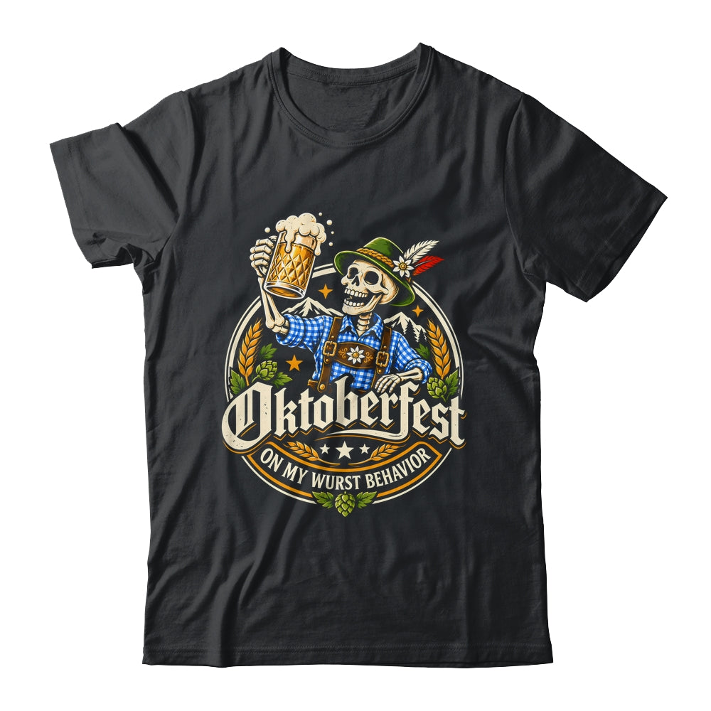 On My Wurst Behavior Oktoberfest Skeleton Beer Festival Shirt & Hoodie | siriusteestore