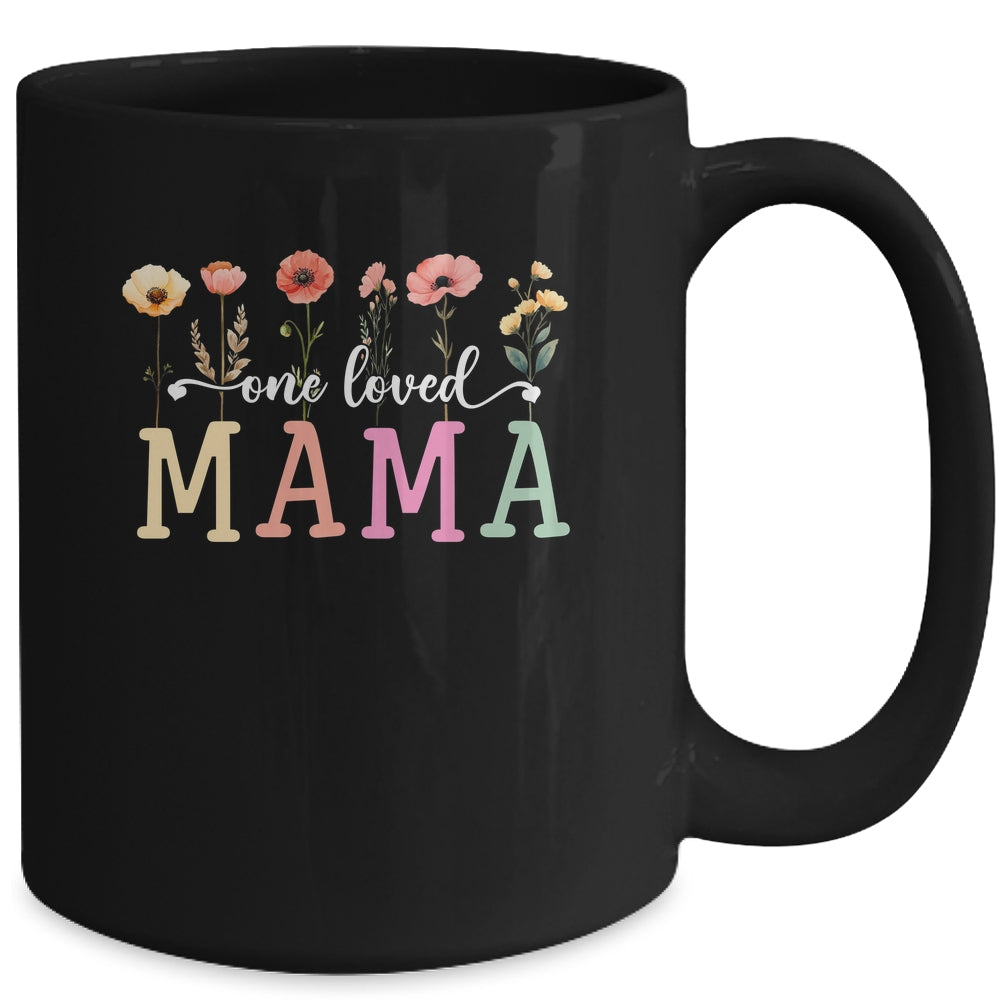 One Loved Mama Mom Groovy Flower Funny Mama Mother's Day Mug | siriusteestore