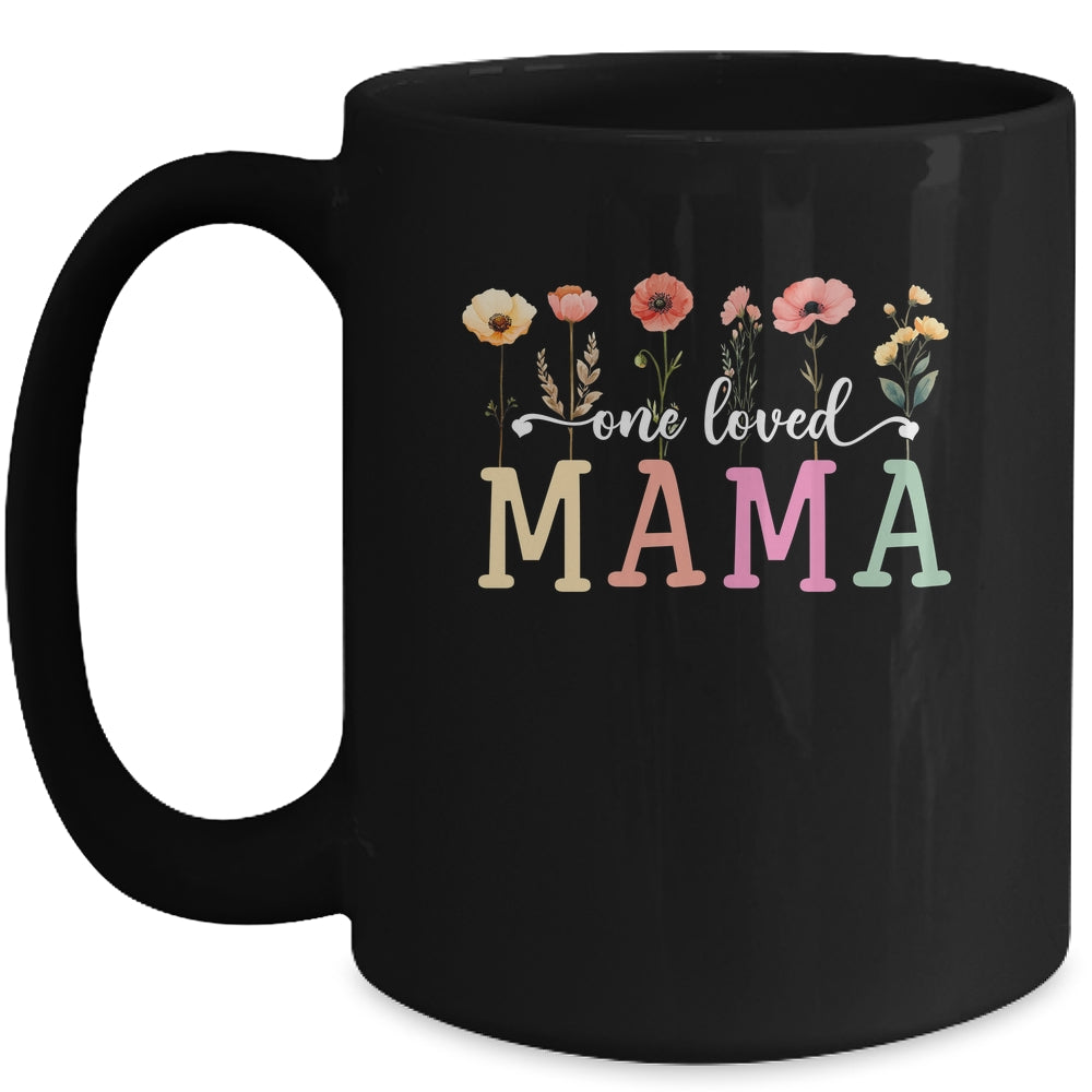 One Loved Mama Mom Groovy Flower Funny Mama Mother's Day Mug | siriusteestore