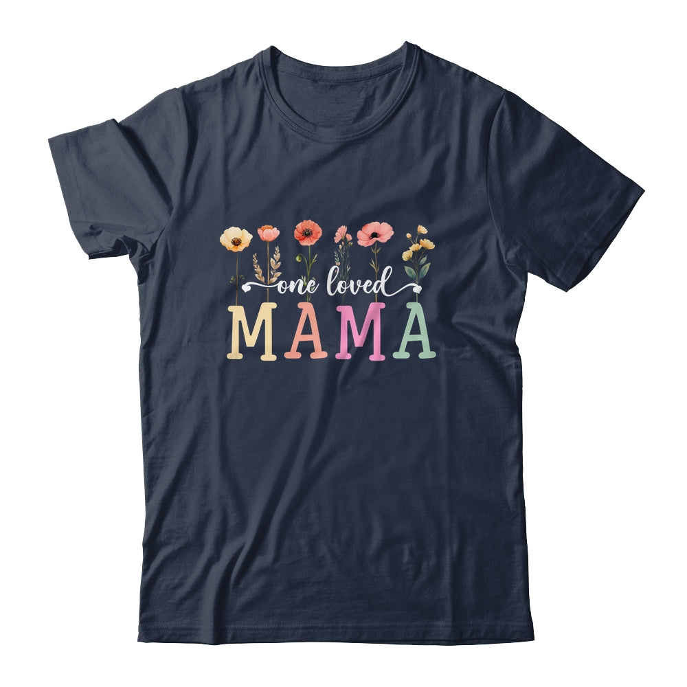 One Loved Mama Mom Groovy Flower Funny Mama Mother's Day Shirt & Tank Top | siriusteestore