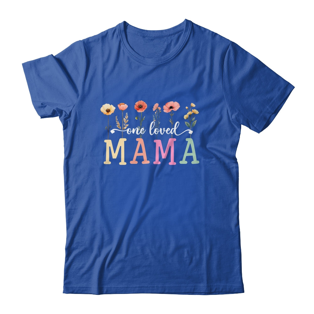 One Loved Mama Mom Groovy Flower Funny Mama Mother's Day Shirt & Tank Top | siriusteestore