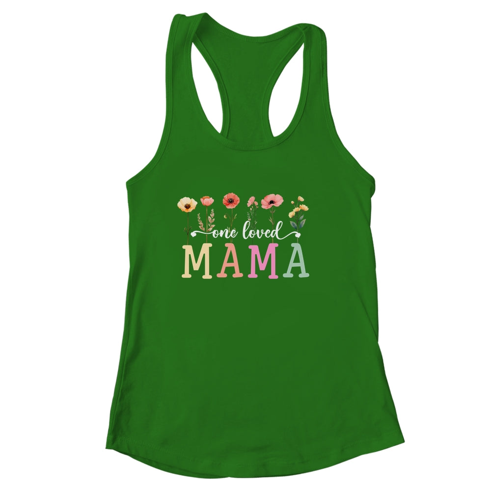 One Loved Mama Mom Groovy Flower Funny Mama Mother's Day Shirt & Tank Top | siriusteestore