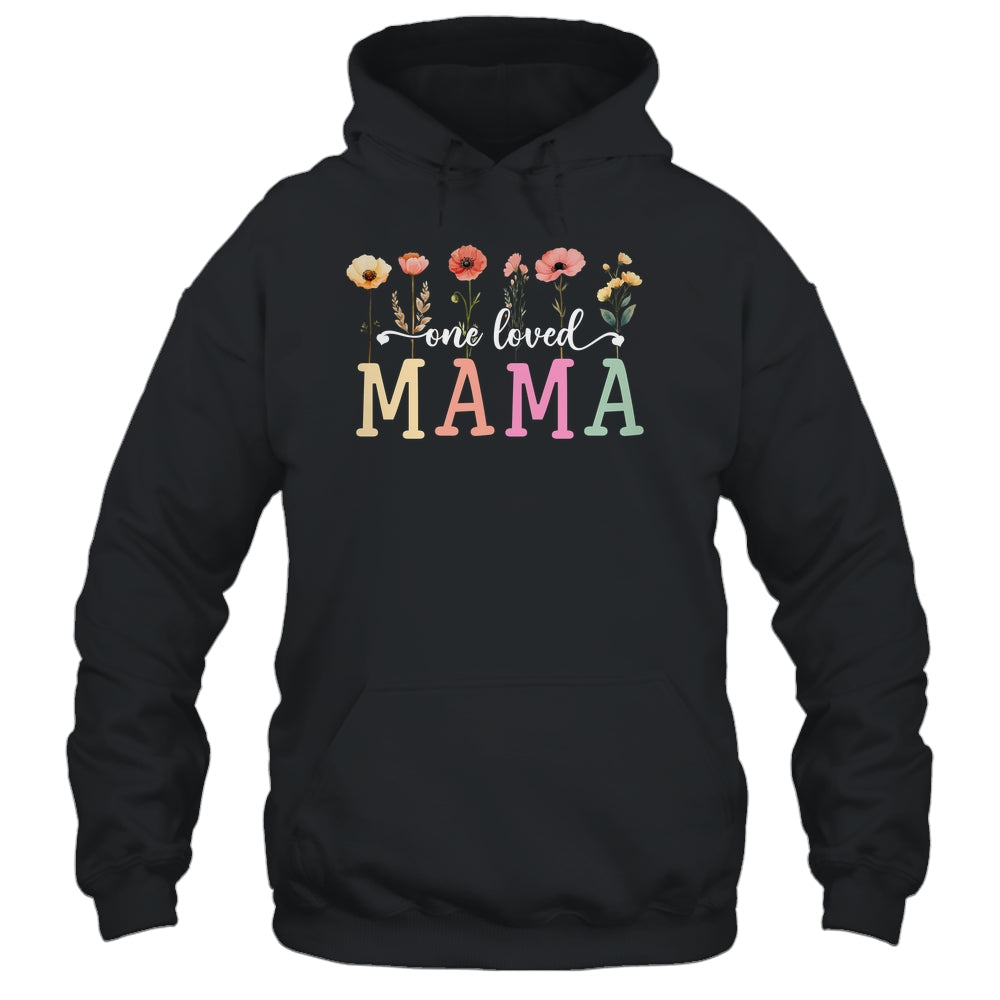 One Loved Mama Mom Groovy Flower Funny Mama Mother's Day Shirt & Tank Top | siriusteestore