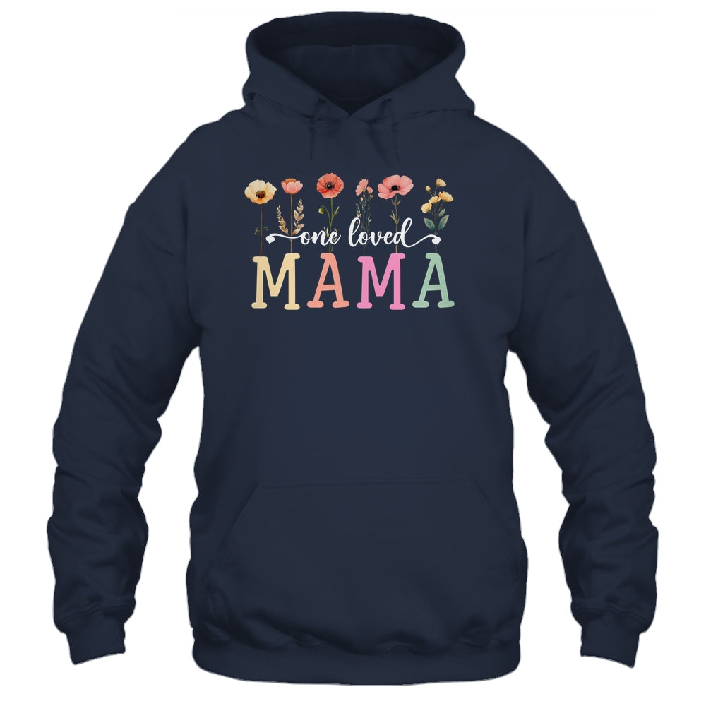 One Loved Mama Mom Groovy Flower Funny Mama Mother's Day Shirt & Tank Top | siriusteestore