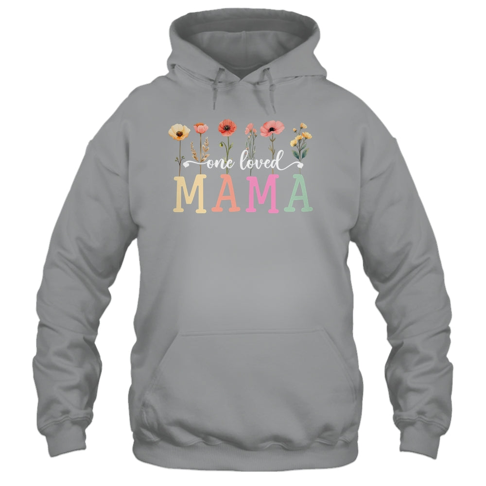 One Loved Mama Mom Groovy Flower Funny Mama Mother's Day Shirt & Tank Top | siriusteestore