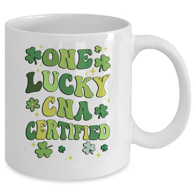 One Lucky CNA Certified Nursing St Patricks Day Groovy Retro Mug | siriusteestore