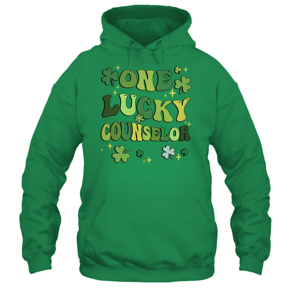 One Lucky Counselor St Patricks Day Groovy Retro Shamrock Shirt & Hoodie | siriusteestore