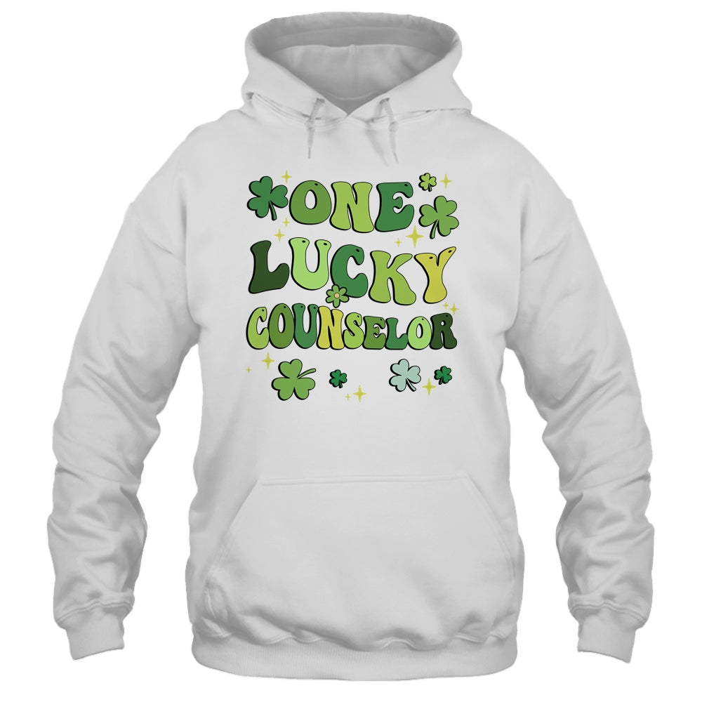 One Lucky Counselor St Patricks Day Groovy Retro Shamrock Shirt & Hoodie | siriusteestore