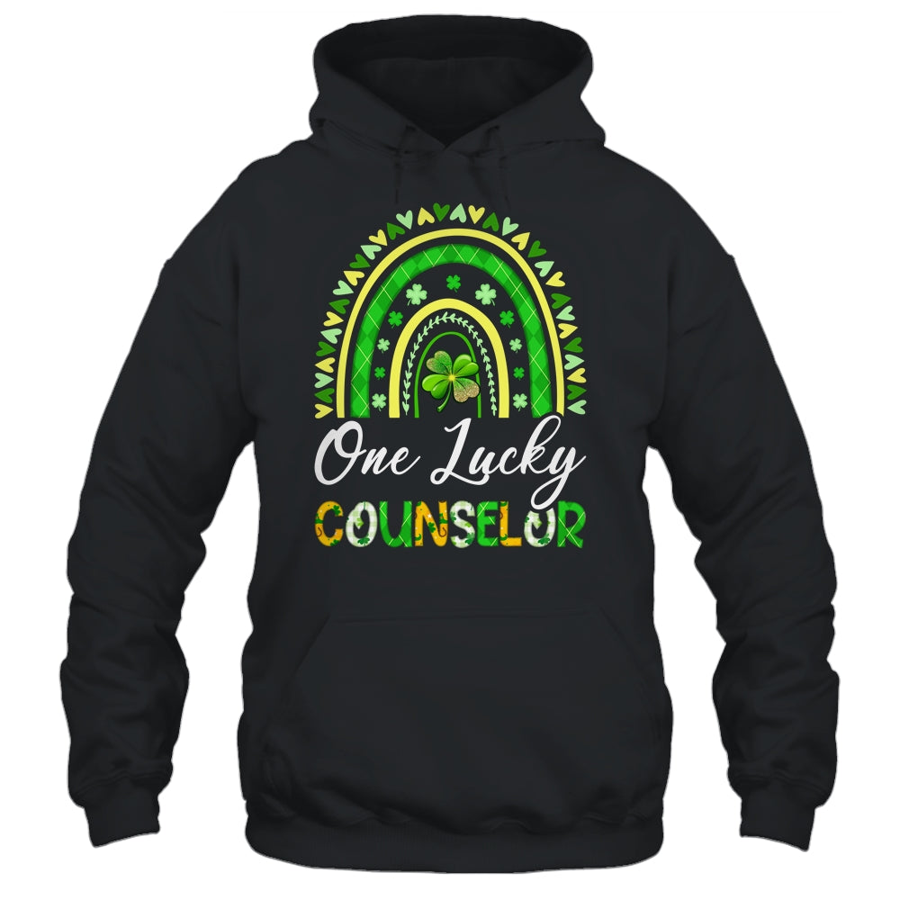 One Lucky Counselor St Patricks Day Rainbow Leopard Shamrock Shirt & Hoodie | siriusteestore