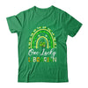 One Lucky Librarian St Patricks Day Rainbow Leopard Shamrock Shirt & Hoodie | siriusteestore