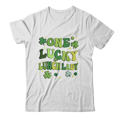 One Lucky Lunch Lady St Patricks Day Groovy Retro Shamrock Shirt & Hoodie | siriusteestore