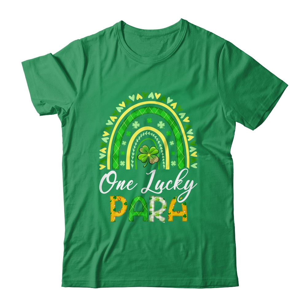 One Lucky Para St Patricks Day Cute Rainbow Leopard Shamrock Shirt & Hoodie | siriusteestore