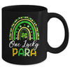 One Lucky Para St Patricks Day Cute Rainbow Leopard Shamrock Mug | siriusteestore