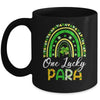 One Lucky Para St Patricks Day Cute Rainbow Leopard Shamrock Mug | siriusteestore