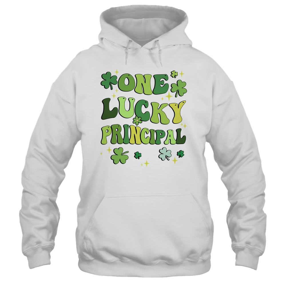 One Lucky Principal St Patricks Day Groovy Retro Shamrock Shirt & Hoodie | siriusteestore