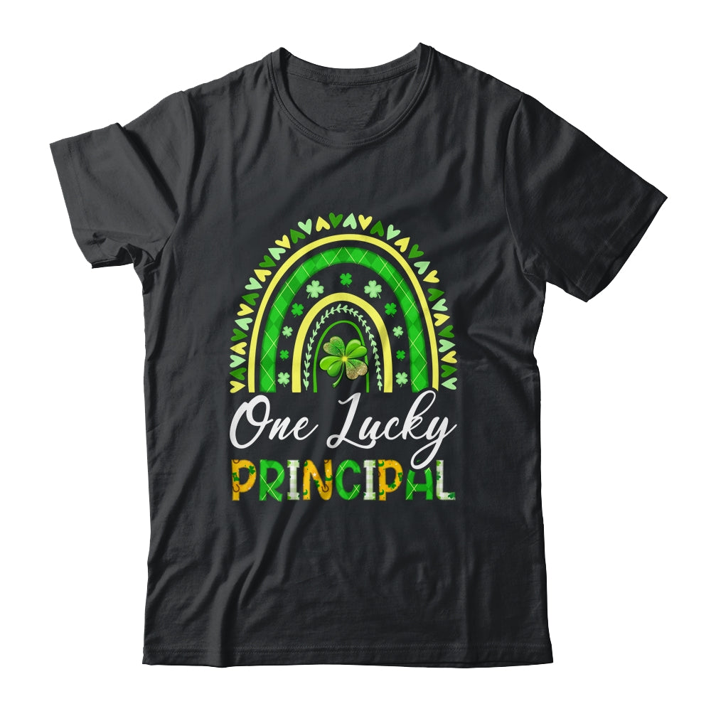 One Lucky Principal St Patricks Day Rainbow Leopard Shamrock Shirt & Hoodie | siriusteestore