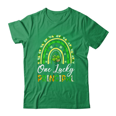 One Lucky Principal St Patricks Day Rainbow Leopard Shamrock Shirt & Hoodie | siriusteestore