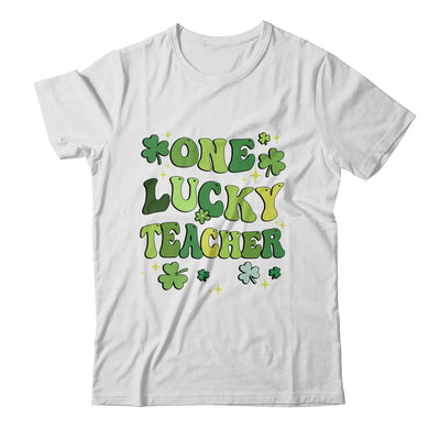 One Lucky Teacher St Patricks Day Groovy Retro Shamrock Shirt & Hoodie | siriusteestore