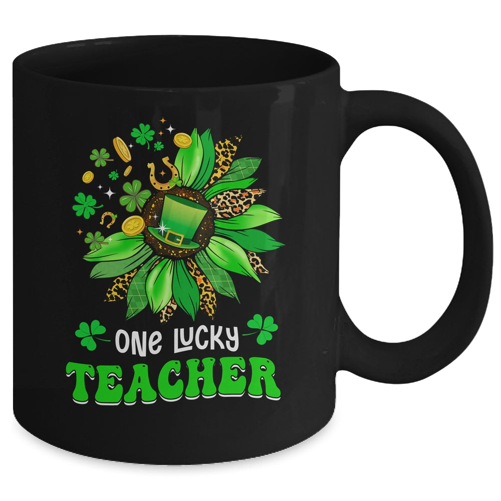 One Lucky Teacher St Patricks Day Sunflower Mug | siriusteestore