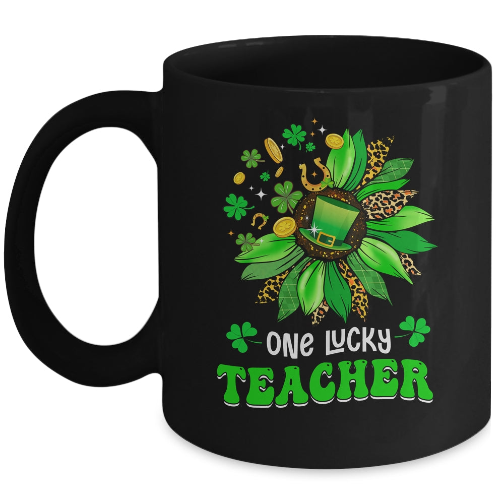 One Lucky Teacher St Patricks Day Sunflower Mug | siriusteestore