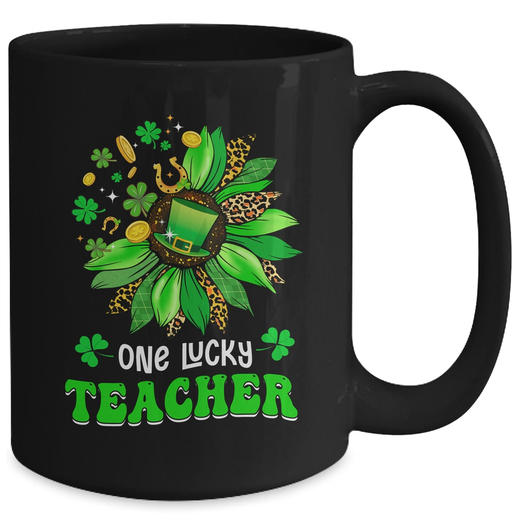 One Lucky Teacher St Patricks Day Sunflower Mug | siriusteestore