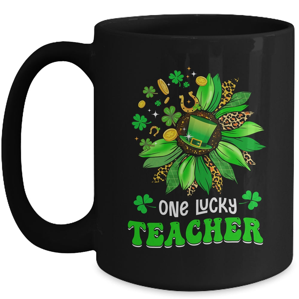 One Lucky Teacher St Patricks Day Sunflower Mug | siriusteestore