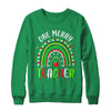 One Merry Teacher Christmas Rainbow Leopard Buffalo Plaid Shirt & Sweatshirt | siriusteestore