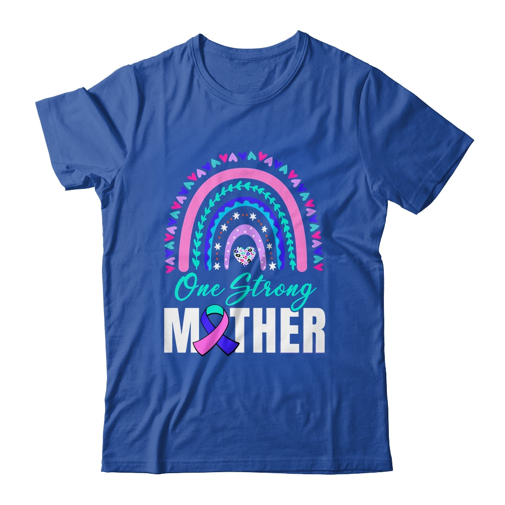 One Strong Mother Teal Rainbow Warrior Thyroid Cancer Month Shirt & Hoodie | siriusteestore