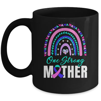 One Strong Mother Teal Rainbow Warrior Thyroid Cancer Month Mug | siriusteestore