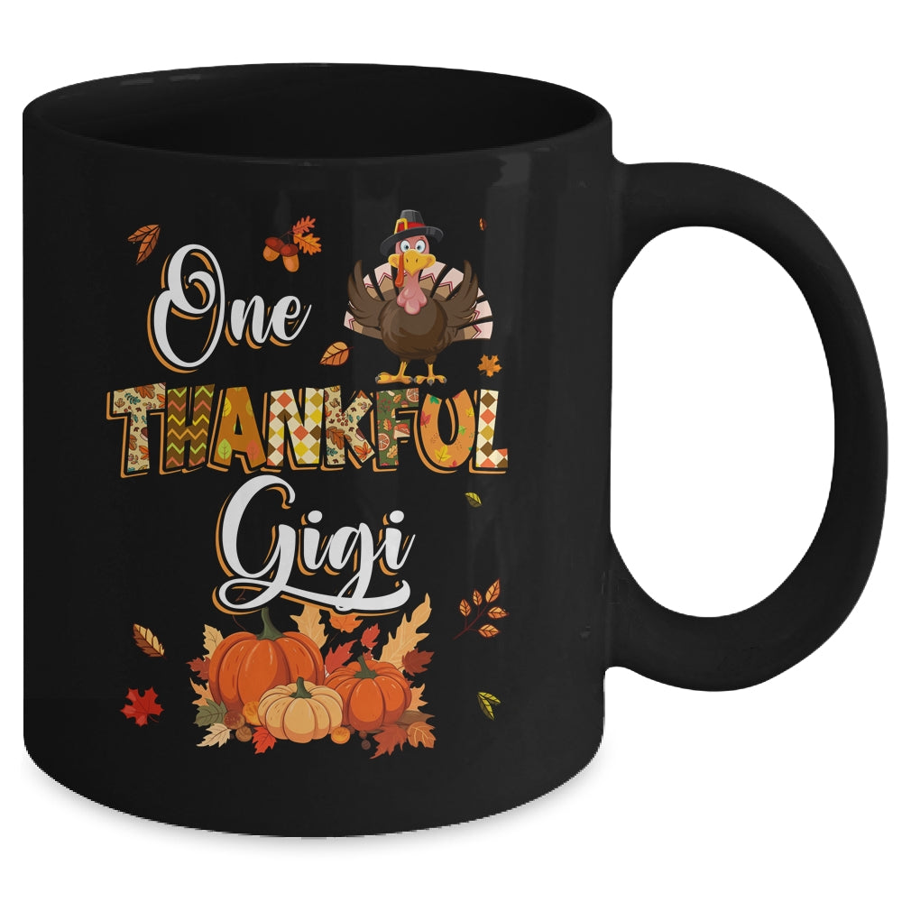 One Thankful Gigi Fall Leaves Autumn Grandma Thanksgiving Mug | siriusteestore