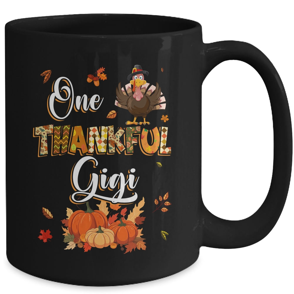 One Thankful Gigi Fall Leaves Autumn Grandma Thanksgiving Mug | siriusteestore
